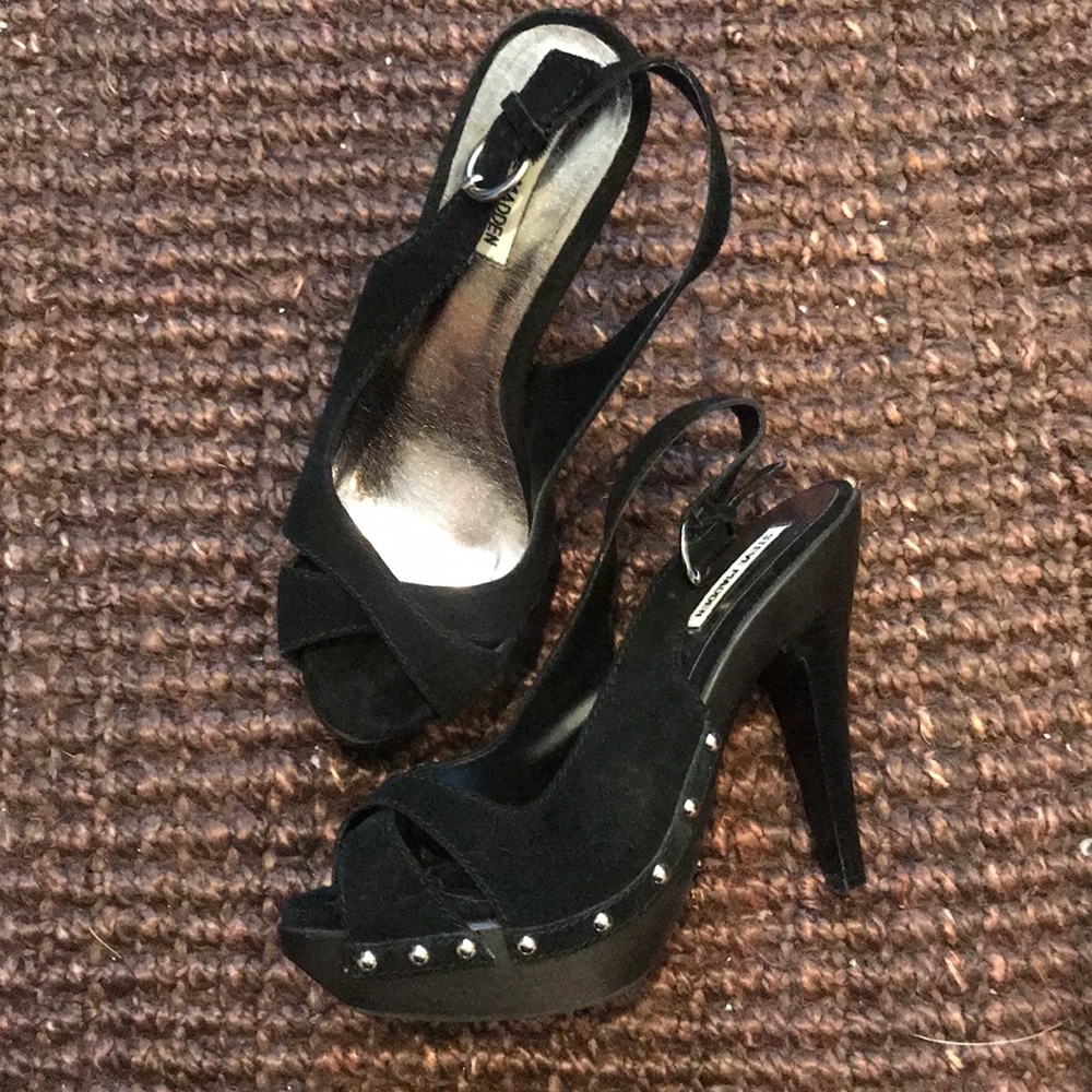 Steve Madden Black Suede Heels